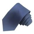 thumbnail image 1 of YTCAMLO Men's 8cm Solid Color Satin Necktie, Hand-Tied Silk Formal Tie for Business, Weddings, Office, and Special Occasions, Assorted Colors Navy, 1 of 3