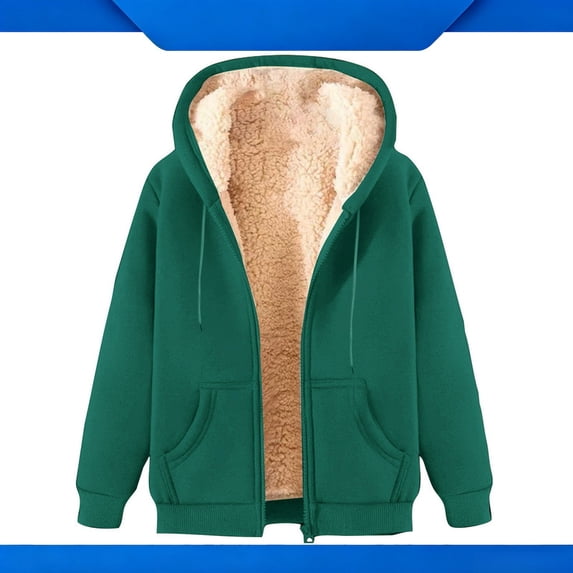 YTCAMLO Men's Winter Warm Sherpa Lined Zip Up Sweatshirt Fleece Jacket Hoodies Outerwear