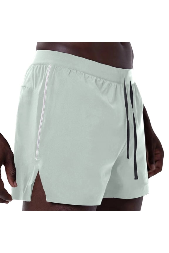 Mens Boxer Shorts Athletic Side Split Gym Workout Short Soft Comfy Drawstring Sweat Shorts with Pockets Breathable Underwear, Green M