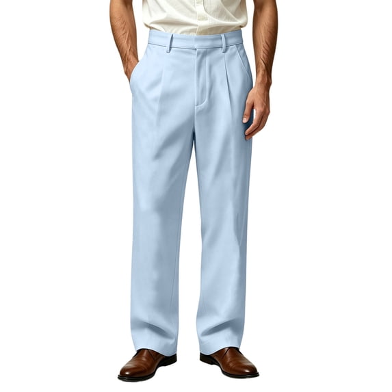YTCAMLO Mens Dress Pants Formal Straight Leg Work Office Trousers with Pockets Relaxed Fit Slacks Stretch Business Outfits