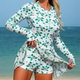 thumbnail image 1 of YTCAMLO Modest Rash Guard for Women Summer Beach One Piece Swimsuit Long Sleeve Athletic Swimskirt Zipper Tummy Control Bathing Suit, White XXL, 1 of 5