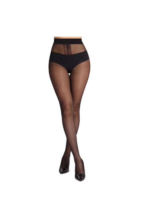 No Slip Womens Sheer Tights, High Waisted Control Top Pantyhose, Support Leg Nylon Stockings with Reinforced Toes