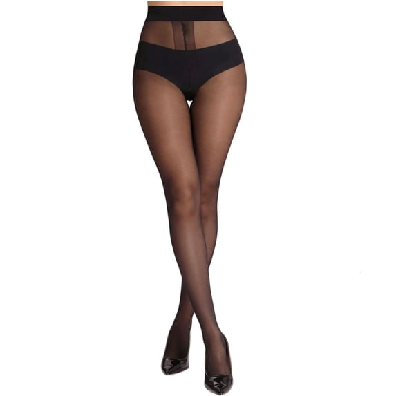 YTCAMLO No Slip Womens Sheer Tights, High Waisted Control Top Pantyhose, Support Leg Nylon Stockings with Reinforced Toes