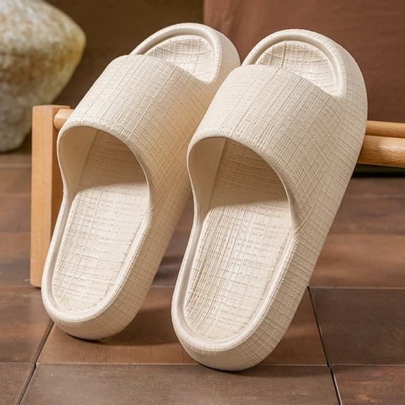 YTCAMLO Non Slip Pillow Sandals for Women Men Casual Summer Beach Slippers Quick Dry Shower Slides Soft Thick Sole Bathroom Sandals, Khaki 5.5-6