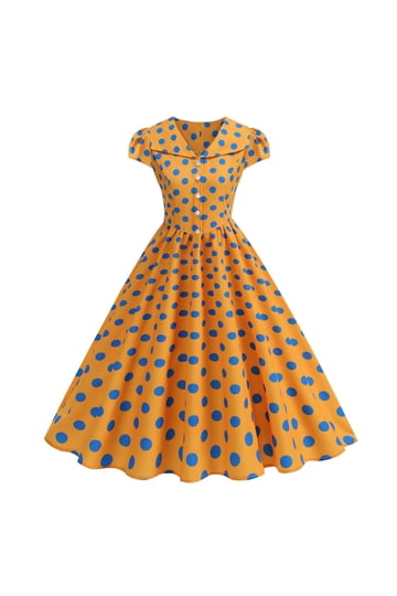 yellow peplum dress Asymmetrical top with skirt US 10 / Yellow