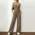 thumbnail image 1 of YTCAMLO One Piece Jumpsuits for Women Fashion Sleeveless Scoop Neck Ruched Summer Romper with Pockets Flowy Wide Leg Workout Jumpsuits, 1 of 6