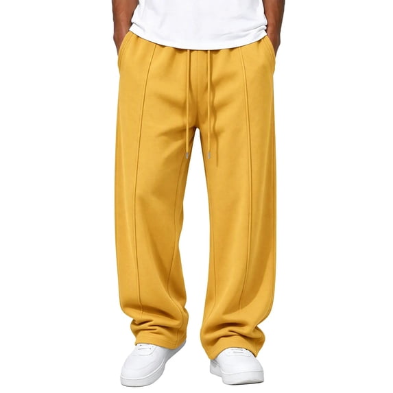 YTCAMLO Oversized Mens Thermal Sweatpants Fashion Vertical 3D Panel ...