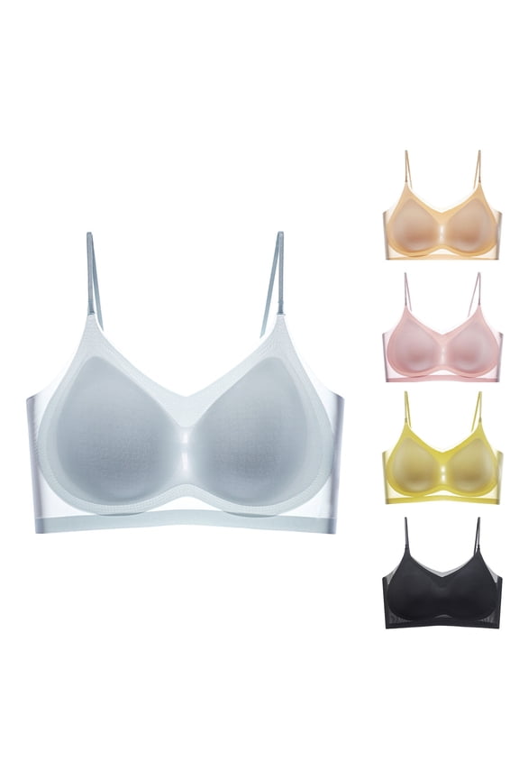 Plus Size Seamless Bras for Women Adjustable Spaghetti Straps Yoga Sport Bras Lightweight Pullover Bralette Padded Wireless Bras, Beige XL