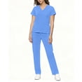 thumbnail image 1 of YTCAMLO Short Sleeve Scrubs for Women Quick Drying Solid Color Scrub Top Straight Leg Pants with Pockets Cool Stretch Scrub Set, 1 of 7