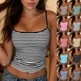 thumbnail image 1 of YTCAMLO Slimming Camisole Tops for Women Summer Trendy Sleeveless Striped Crop Top Backless Spaghetti Straps Cami Tank Tops, 1 of 8