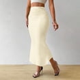 thumbnail image 1 of YTCAMLO Solid Color Womens Maxi Skirts Dressy High Waisted Bodycon Skirts Fishtail Pencil Skirt Stretchy Flowy Cocktail Long Skirts, Beige XL, 1 of 6