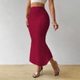 thumbnail image 1 of YTCAMLO Solid Color Womens Maxi Skirts Dressy High Waisted Bodycon Skirts Fishtail Pencil Skirt Stretchy Flowy Cocktail Long Skirts, Red M, 1 of 6
