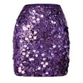 thumbnail image 1 of YTCAMLO Sparkly Sequin Mini Skirts for Women Trendy Bodycon Skirts Glitter Shiny Skirt Rave Disco Dance Skirt for Club Night Out Party, Purple M, 1 of 5