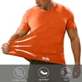 thumbnail image 1 of YTCAMLO Stretch Mens Performance Undershirts Casual Oversized Athletic Shirts Moisture Wicking Athletic Shirts Stretchy Basic Tees, Orange M, 1 of 2