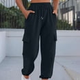 thumbnail image 1 of YTCAMLO Stretchy Cargo Sweatpants for Women Casual Elastic Waist Sweat Pants Baggy Athletic Pants with Pockets Joggers Fall Outfits, Navy L, 1 of 6