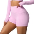 thumbnail image 1 of YTCAMLO Stretchy Gym Shorts for Women Trendy Athletic Workout Yoga Shorts Tummy Control Cropped Leggings Lightweight Biker Shorts, Pink L, 1 of 9