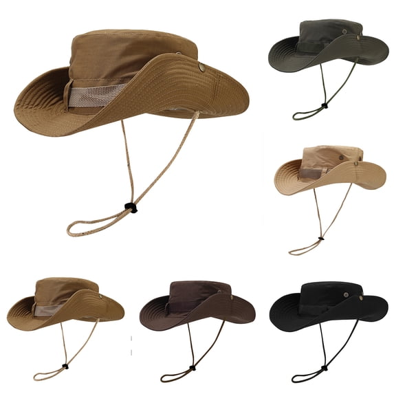 YTCAMLO Sun Hats for Women Wide Brim Foldable Adjustable Drawstring UV Protection Hat Waterproof Breathable Summer Beach Fisherman Hat