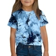 thumbnail image 1 of YTCAMLO Tie Dye Short Sleeve Shirts for Boys and Girls Summer Fashion Baggy Crewneck Tops Casual Basic T Shirts Soft Breathable Tees, Blue 13-14 Years, 1 of 7