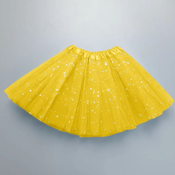 YTCAMLO Tulle Skirts for Women Elastic High Waist Sparkling Sequins Puffy Tutu Skirt Comfort Pleated Mini A Line Ballet Skirt