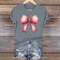 thumbnail image 1 of YTCAMLO Valentine's Day Shirts for Women Casual Basic Short Sleeve T Shirts Pink Bowknot Tunic Tops Cute Graphic Tees Spring Clothes, Gray5 XXL, 1 of 6