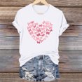 thumbnail image 1 of YTCAMLO Valentine's Day Shirts for Women Casual Basic Short Sleeve T Shirts Pink Bowknot Tunic Tops Cute Graphic Tees Spring Clothes, White1 XL, 1 of 6