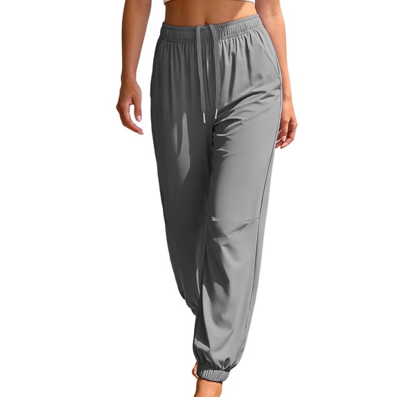 YTCAMLO Waterproof Joggers for Women Athletic Lightweight Elastic Waist Workout Pants with Drawstring Quick Dry Running Hiking Pants