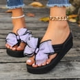 thumbnail image 1 of YTCAMLO Wedge Flip Flops for Women, Fashion Summer Beach Anti-Slip Slip On Sandals, Cute Bowknot Comfortable Thong Slippers, 1 of 9