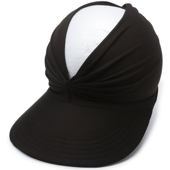 YTCAMLO Women's Outdoor Sports Hat Breathable Twisted Ruched Ponytail Sun Visor Cap Breathable Stretchy Casual Summer Beach Hat