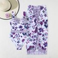 thumbnail image 1 of YTCAMLO Womens Floral One Piece Swimsuit with Matching Cover Ups Two Piece Bathing Suits Vacation Outfits Tummy Control Beachwear, Purple S, 1 of 8
