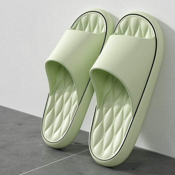 YTCAMLO Womens Mens Non Slip Pillow Slippers Shower Shoes Quick Dry Bathroom Slides Lightweight Home Sandals for Summer Beach, Green 7.5-8.5