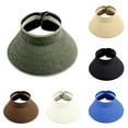 thumbnail image 1 of YTCAMLO Womens Sun Hat Wide Brim Foldable Straw Beach Visor Hat with Bow Summer Lightweight Breathable Ponytail Packable Cap, 1 of 6