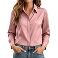 thumbnail image 1 of YTCAMLO Wrinkle Free Dress Shirts for Women, Classic Button Down HiddenButton Down Office Tops, Collared Comfy Cotton Tunic Blouses, 1 of 8
