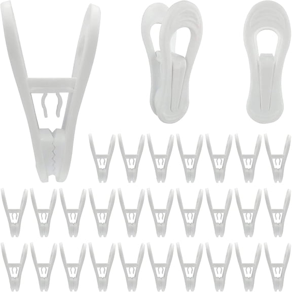 YTCYKJ 30PCS Hanger Clips , Multi-Purpose Hanger Clips for Hangers, Finger Clips for Plastic Clothes Hangers, Pants Hangers Clips ,White