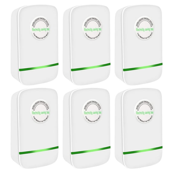 6PCS Power Saver, Energy Saver, Energy Saving Box, Domestic Voltage Regulator, Stopwatt Energy Saving Box, Home Office Commercial, US Plug 90V-250V, White