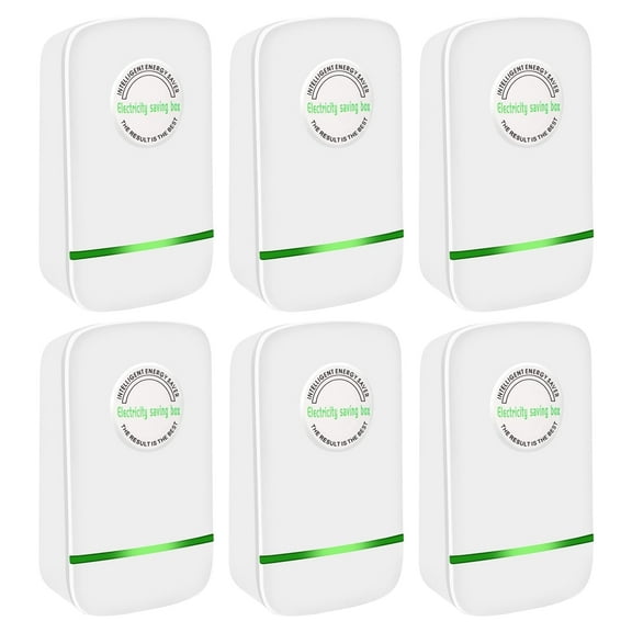 6PCS Power Saver, Energy Saver, Energy Saving Box, Domestic Voltage Regulator, Stopwatt Energy Saving Box, Home Office Commercial, US Plug 90V-250V, White