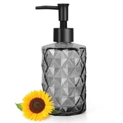 YTCYKJ Premium 12 Oz Glass Soap Dispenser,Refillable Bathroom Soap Bottle  Hand Soap Bottle For Bathroom Kitchen,Black