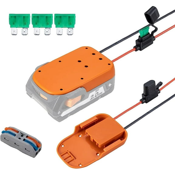 YTCYKJ Power Wheel Adapter Compatible for Ridgid 18V Battery Adapter with Fuse & Wire Terminal,14 Gauge Wire Power Convertor for DIY RC Trucks, RC Toys, Robotics