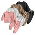 thumbnail image 1 of YTDSCS 0-24 Months Boys Girls Sweatsuit Set for Infant Baby,Long Sleeve Loose T Shirts Tops + Jogger Pants Two Piece,Spring Fall Solid Color Sweatshirt Outfits, 1 of 8