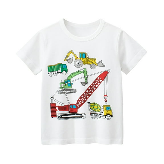YTDSCS 1-10T Kids Boys Cartoon T-Shirts Toddler Cotton Summer Crewneck Tees Pullover Bottoming Tops Baby Boys Cartoon Short-Sleeved Shirts