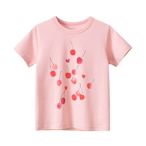 YTDSCS 1-8T Girls Short Sleeve T-Shirts for Baby Kids TShirts Cotton Fashion T-Shirt Tops Cartoon Crewneck T