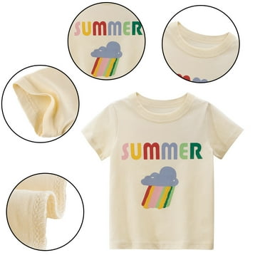 YTDSCS 1-8Y Girls Short Sleeve T-Shirt for Baby Kids Cotton Casual Graphic Summer Tees Toddler Crewneck Pullover Tops