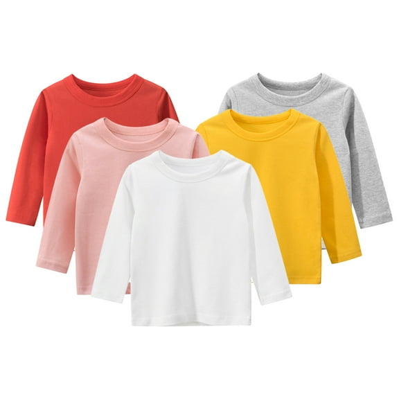 YTDSCS 1-9Y Kids Baby Boys T-Shirt Tees Toddler Fallow Round Neck Tops Tees Children for Boys Multifunction Long Sleeve Bottom Shirt