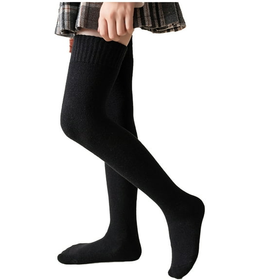 YTDSCS 1 Pairs Kids Toddlers Girls Knee High Stockings Thickened over Calf Socks Padded Warm Princess Tube Dress Socks 3-12T