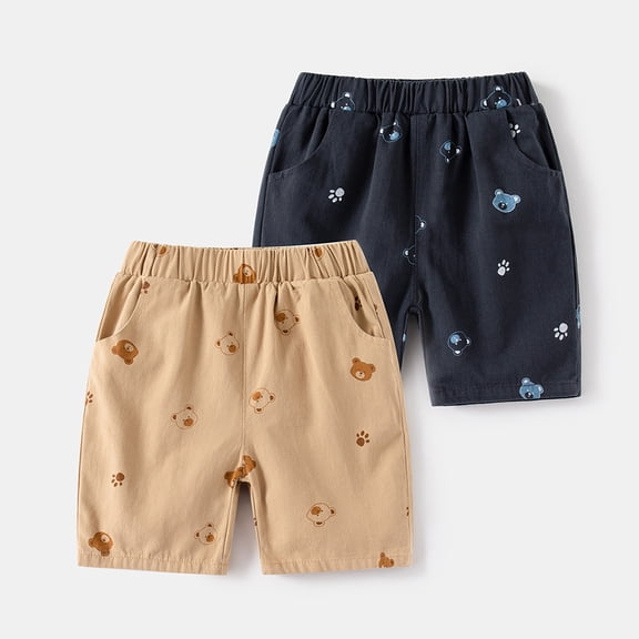 YTDSCS 2-10T Kids Baby Boys Shorts Printed Shorts Casua Short Pants Elastic Waist Comfy Fifth Pants Shorts