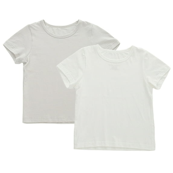 YTDSCS 2-10T Kids Baby Girls Summer T Shirt Tees Tops Short Sleeve T Shirt Cotton Crew Neck Shirt Casual Solid Color T Shirt