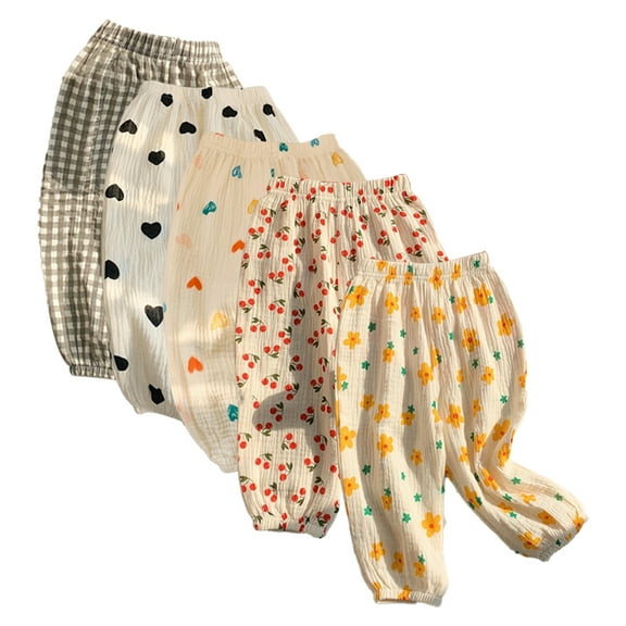 YTDSCS 2-11T Kids Baby Boys Girls Loose Pants Sweatpants Pants Toddler Elastic Lounge Trousers Casual Summer Cute Jogger Pants Anti-Mosquito Pants