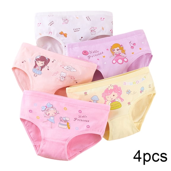 YTDSCS 2-12T Little Girls Cotton Underwear Briefs Shorts for Toddler Kids Panties Baby Princess Panties (4 Pack) (Colour Mix & Match)