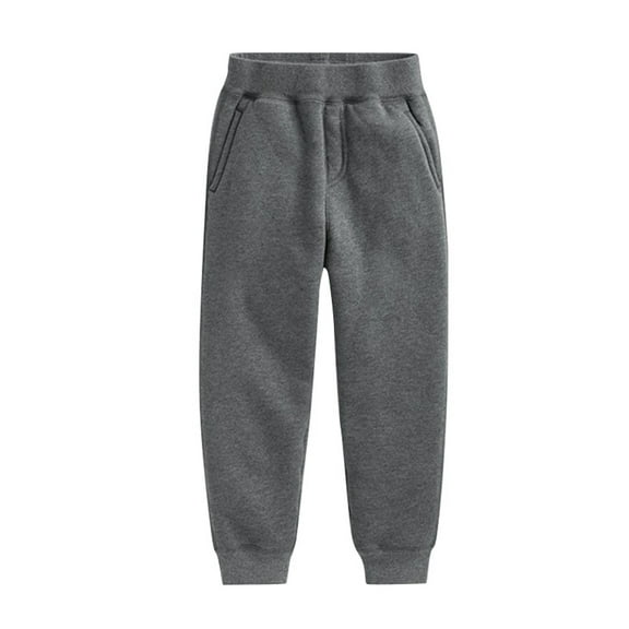 YTDSCS 2-14T Girls Boys Fleece Jogger Pants for Kids Baby Thermal Sweatpants Fall Winter Thick Warm Trousers for Youth