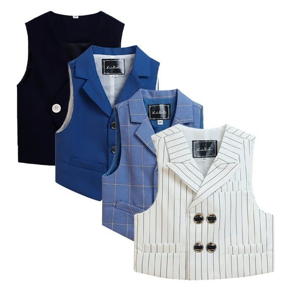 YTDSCS 2-15Y Toddler Kids Boys Vest Waistcoat for Boys Spring and Autumn Button Waistcoat Double Waistcoat Banquet Formal Dress