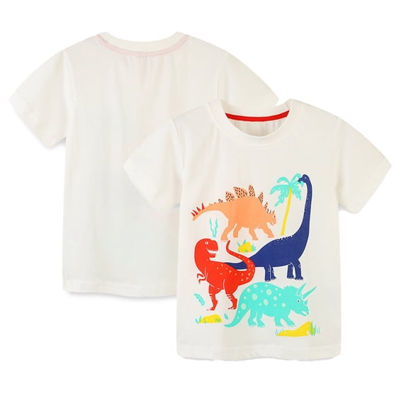 YTDSCS 2-7T Boys Short Sleeve Tops T Shirts for Baby Kids Summer Crewneck Knitted Cotton Tees Trendy Printed T Shirts for Boys